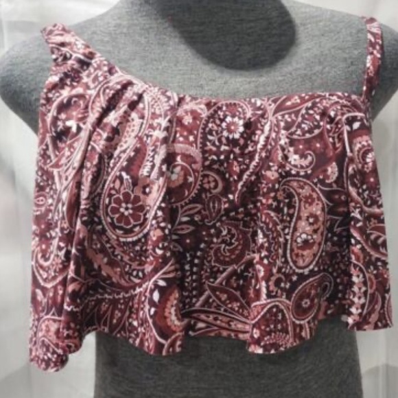 One Shoulder Flounce Longline Bikini Kona Sol LARGE SZ, NWT - Picture 2 of 7